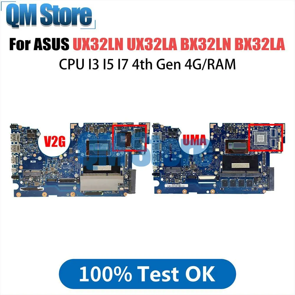 

UX32L Notebook Mainboard For ASUS UX32LN UX32LA BX32LN BX32LA UX32LA-LN Laptop Motherboard CPU I3 4th Gen 4G RAM GT840M