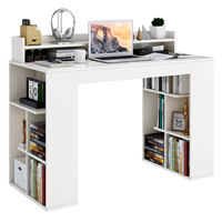 Shelf Computer table with 2 Bookshelves, office table, PC table for Study, Home Office, office, White