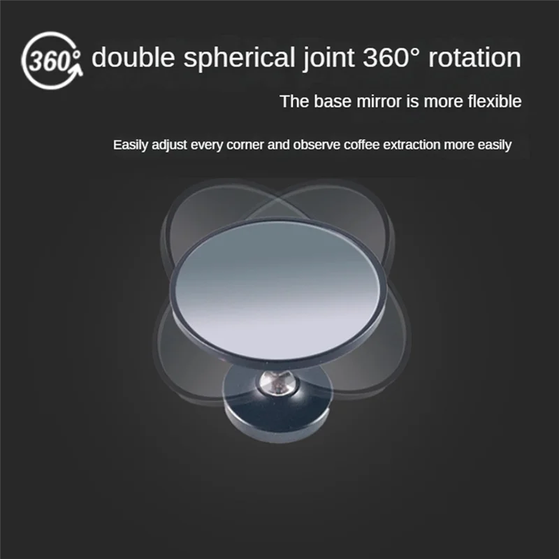 ПБ-360 ° Зеркало для эспрессо, отражающее зеркало для экстракции кофе для бездонного портафильтра, магнитные регулируемые инструменты B, легко устанавливается