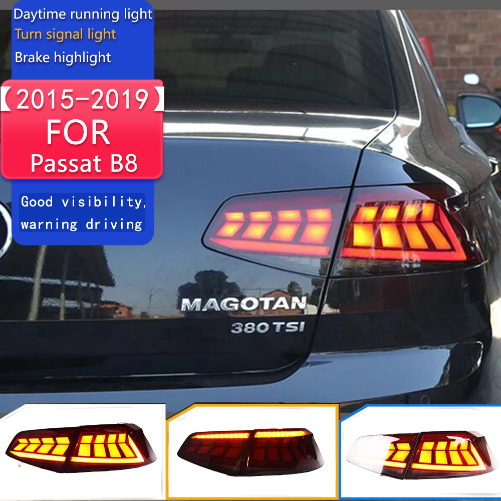 

Стайлинг автомобиля для Passat B8 Задний фонарь 2015-2019 Passat Europe Светодиодный задний фонарь LED DRL Dynami Сигнал тормоза заднего хода автоаксессуары