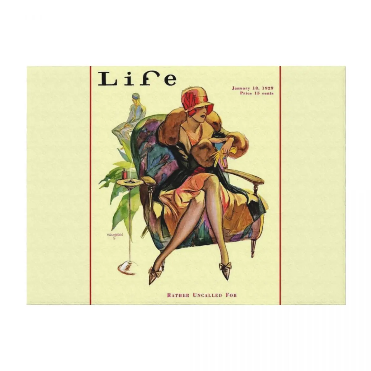

LIFE : Vintage 1929 Magazine Cover Advertising Print Throw Blanket Sofa Throw Decorative Sofas Nap blankets and throws Blankets