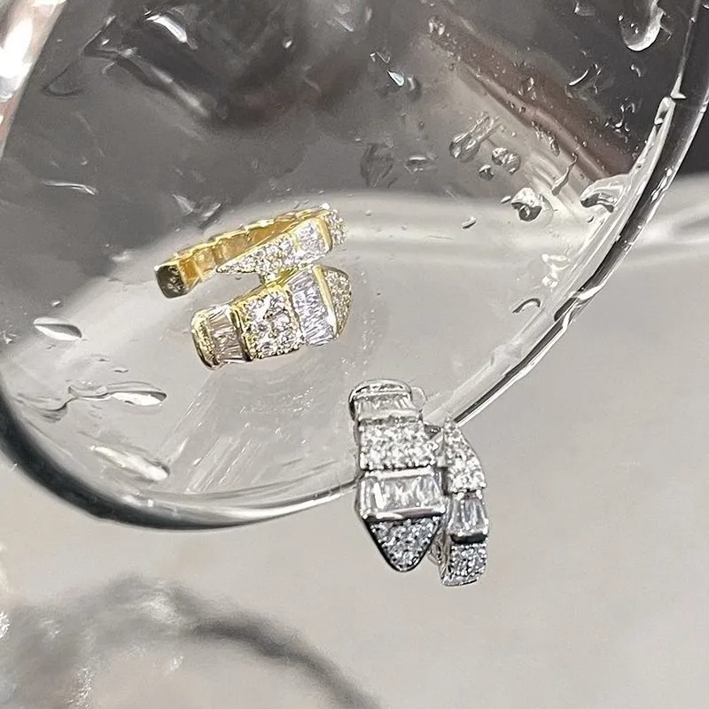 Full of Diamonds Snake Ear Bone Clip Without Piercing Design Zircon Earrings for Women Accessories