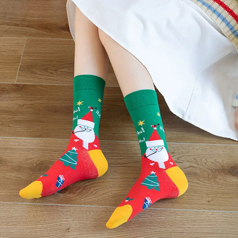 New Cartoon Christmas Gift Socks Street Sports Trend Couples Cotton Socks