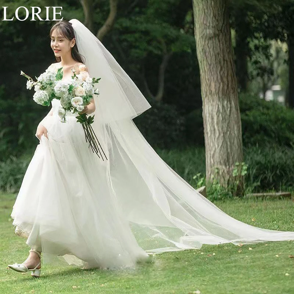 LORIE White Elegant Long Bridal Veils Cut Edge Multi Layers 2024 Marriage Wedding Accessories Waltz Tulle Wedding Veils