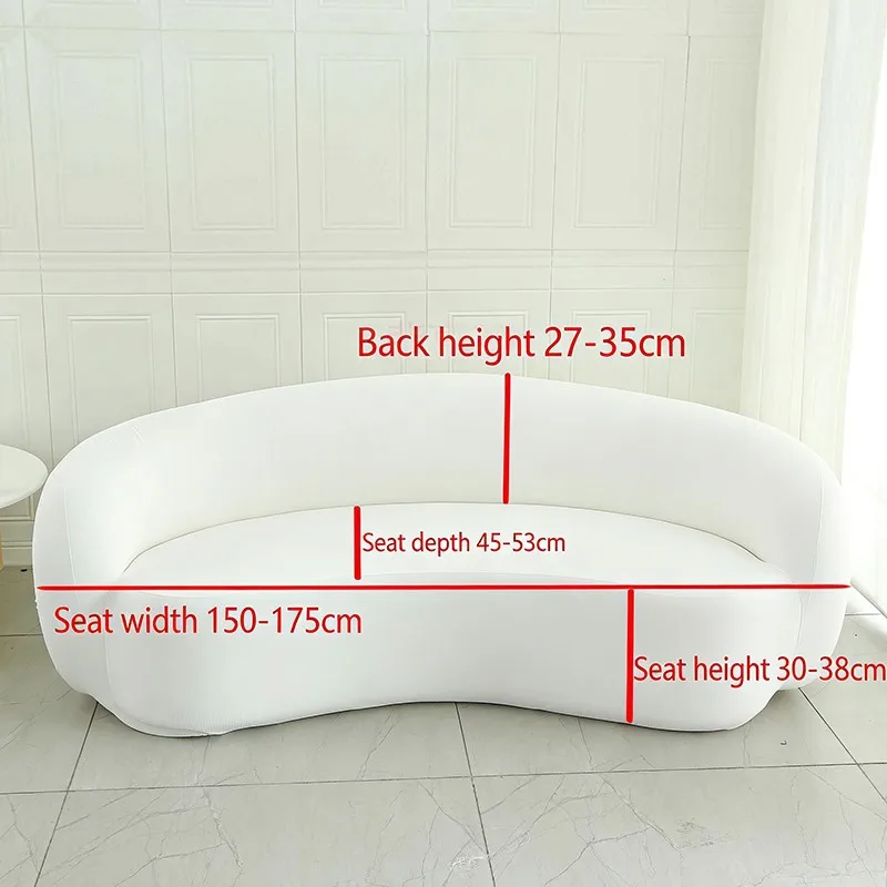 

Semi-Circular Curved Sofa Cover Stretch Couch Slipcover Sofa Protector Case Lazy Lamb Single Person Bedroom Balcony Couch Cover
