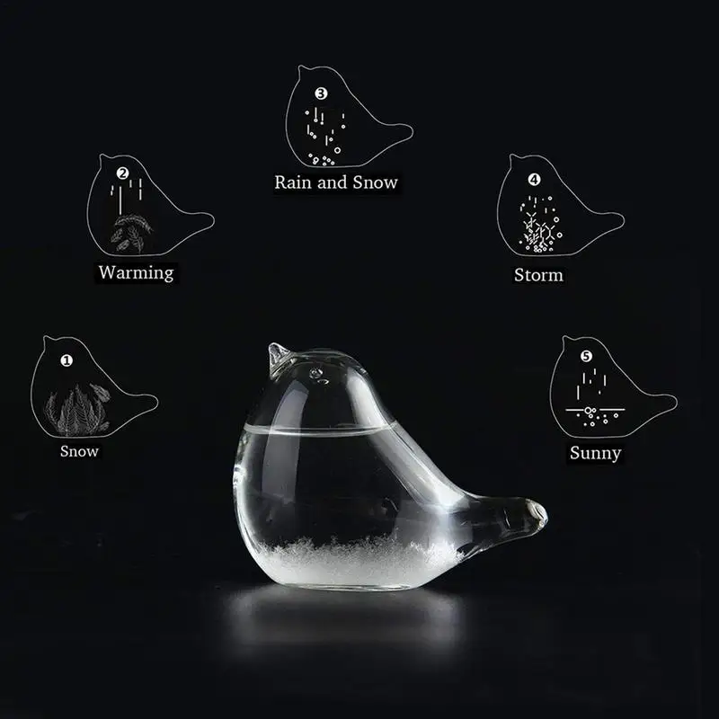 Storm Glass Weather Predictor Bird Shape Weather Predicting Storm Glass Weather Barometer Storm Glass Desktop Weather Forecast