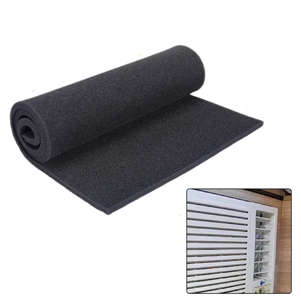 1m Black Activated Carbon Foam Sponge Air Filter Impregnated Sheet Pad Filter RV Air Conditioning Filter Cotton Cotton Activated