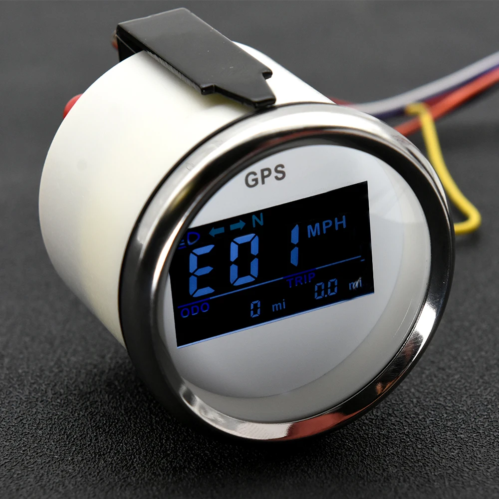 Blue LED Digital 0-999KMH,MPH,Knots 52mm GPS Speedometer Gauge with Sensor Speed Meter for Auto Car Boat Marine 12V24V Custom