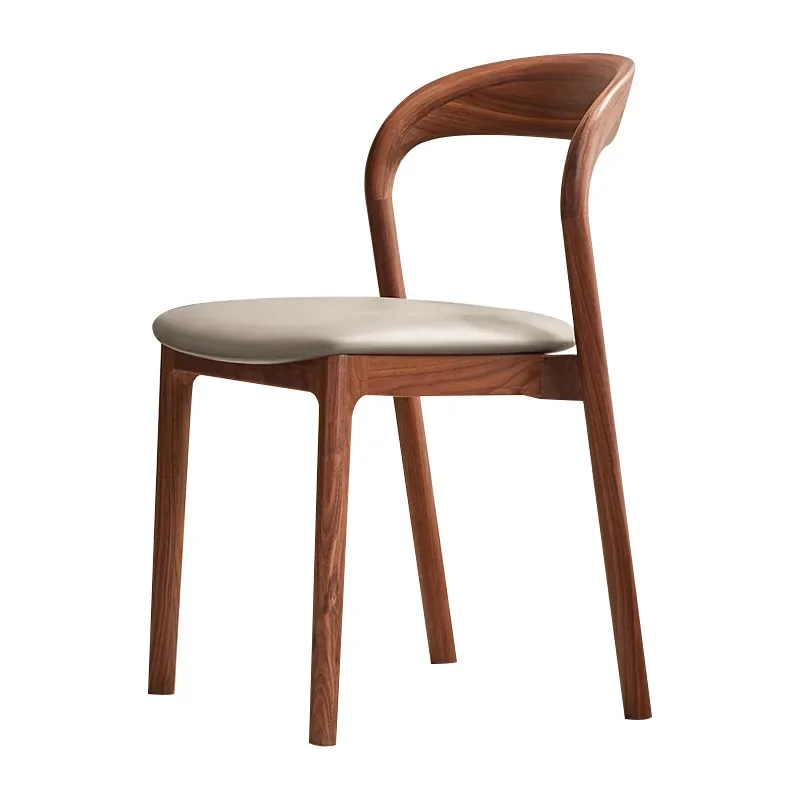 

Solid wood dining chair, log back chair, simple household stool, hotel high-end design restaurant