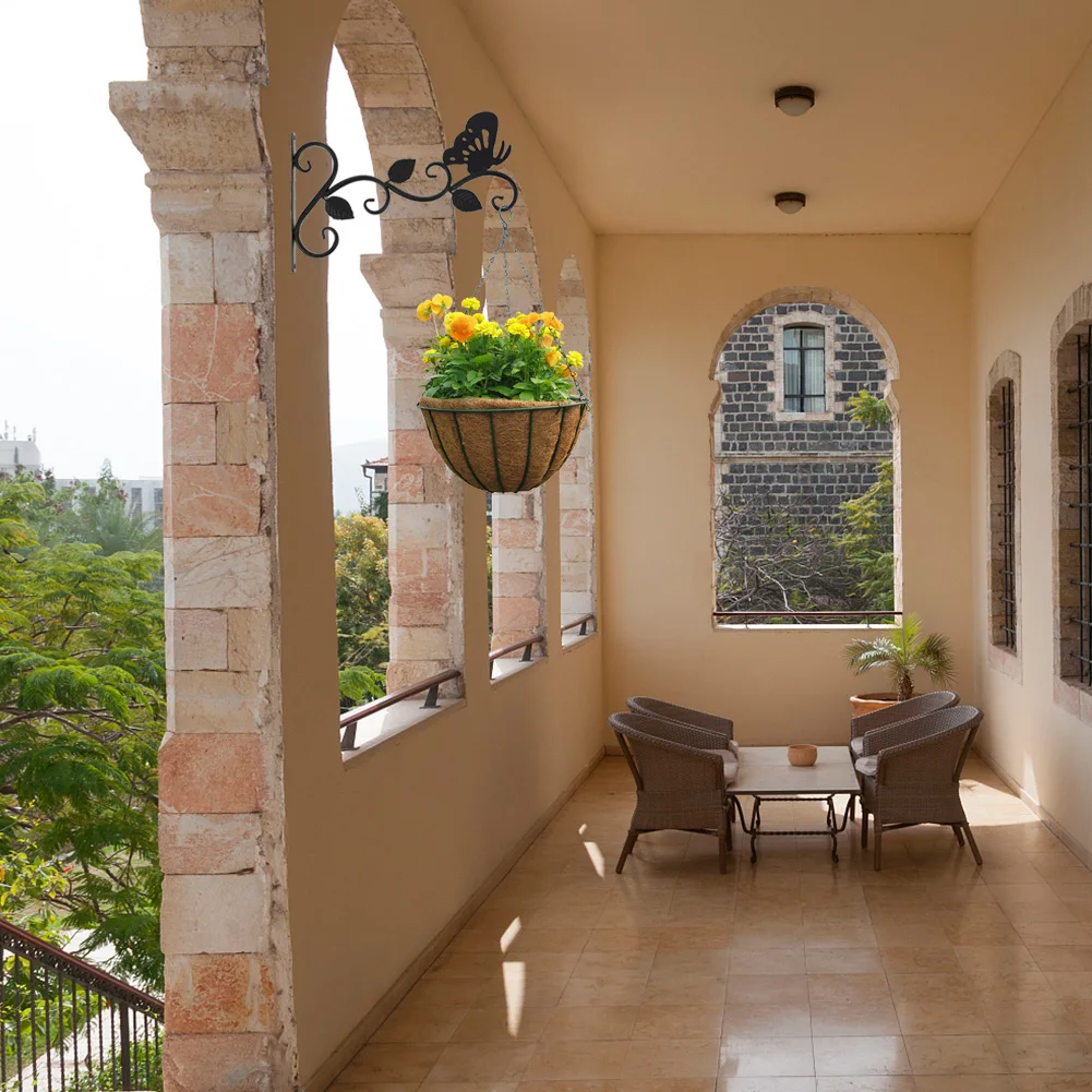 Colgador de plantas de Metal montado en la pared, gancho decorativo, ganchos de maceta para cesta de flores, alimentador de pájaros, carillón de viento, linternas