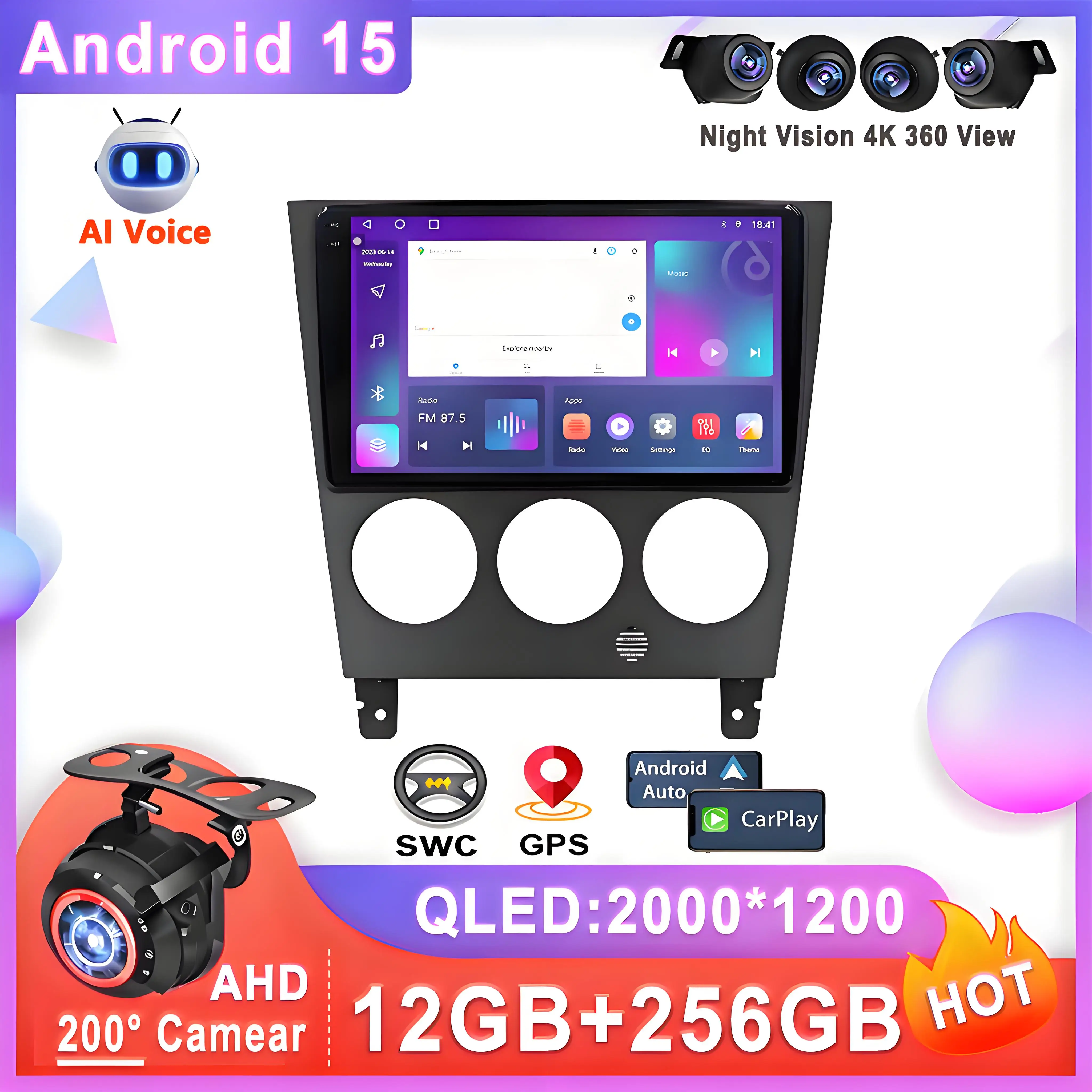 

For Subaru Impreza GD GG 2002 - 2007 Car Radio Android 15 Multimedia Player Navigation Car GPS Navigation stereo GPS Screen Head