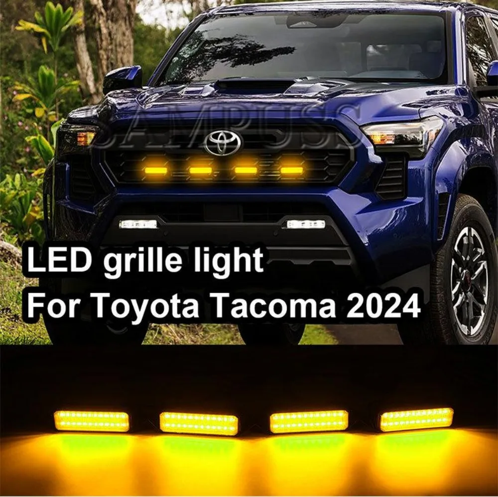 

4PCS For Toyota Tacoma 2024 Tacoma Grille Center Conversion Light Daytime Running Lights