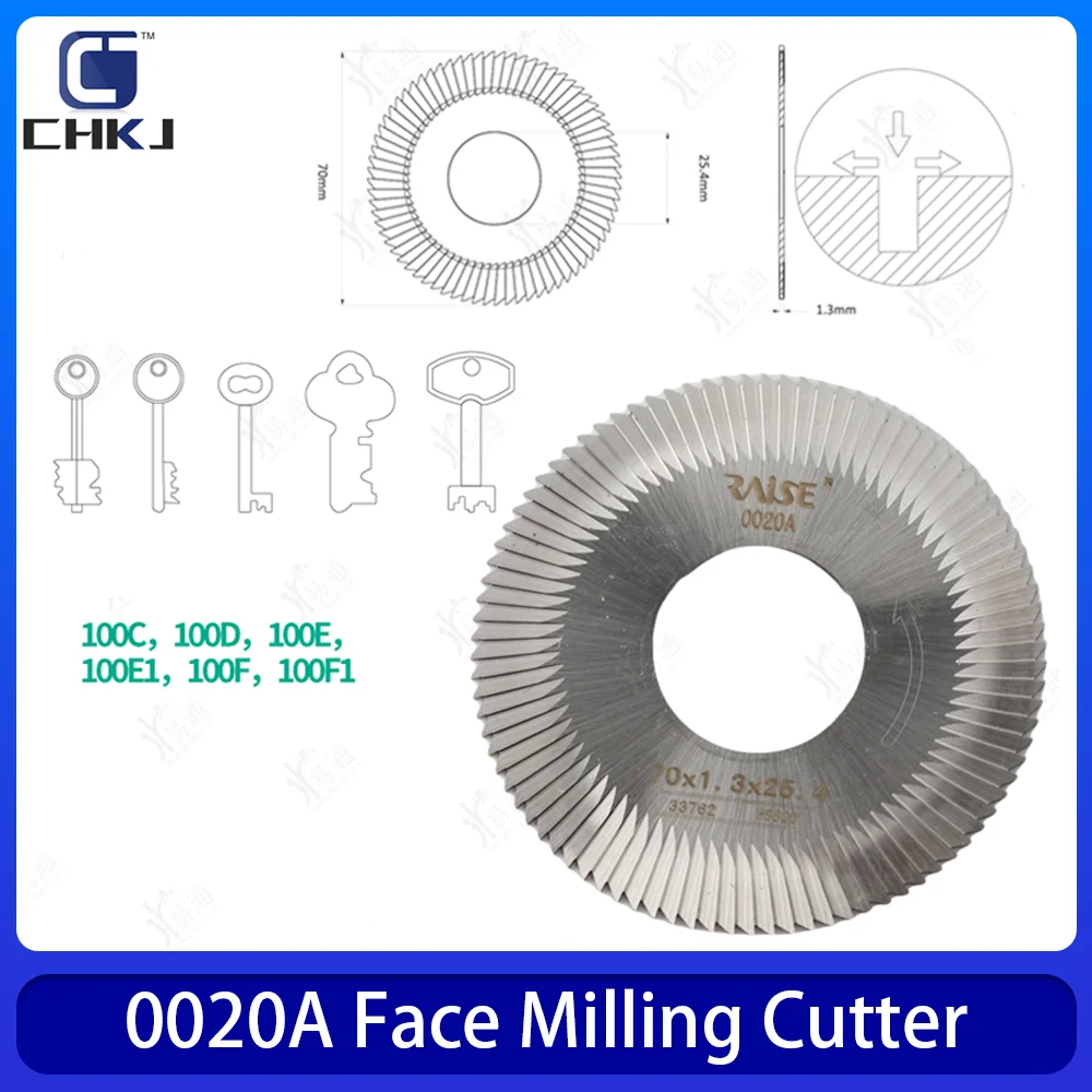 

CHKJ Face Milling Cutter 0020A 70x1.3x 25.4x90T For Wenxing Key Cutting Machines 100C,100D,100E,100E1,100F,100F1 Locksmith Tool