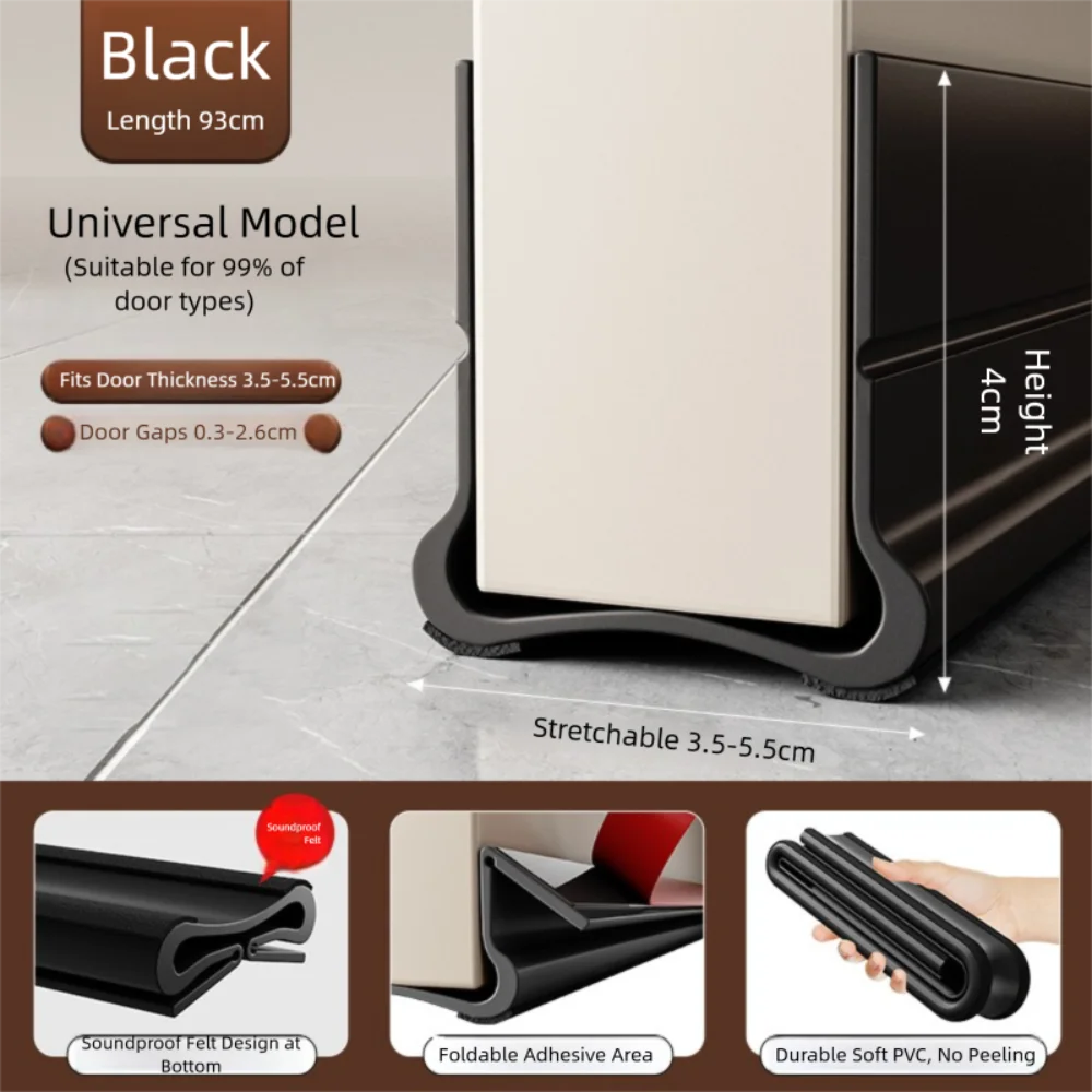 

Шумопоглощающая дверная пробка, самоклеящаяся защита от насекомых, нижняя уплотнительная лента для двери, утолщенный звуковой барьер из ПВХ, общежитие