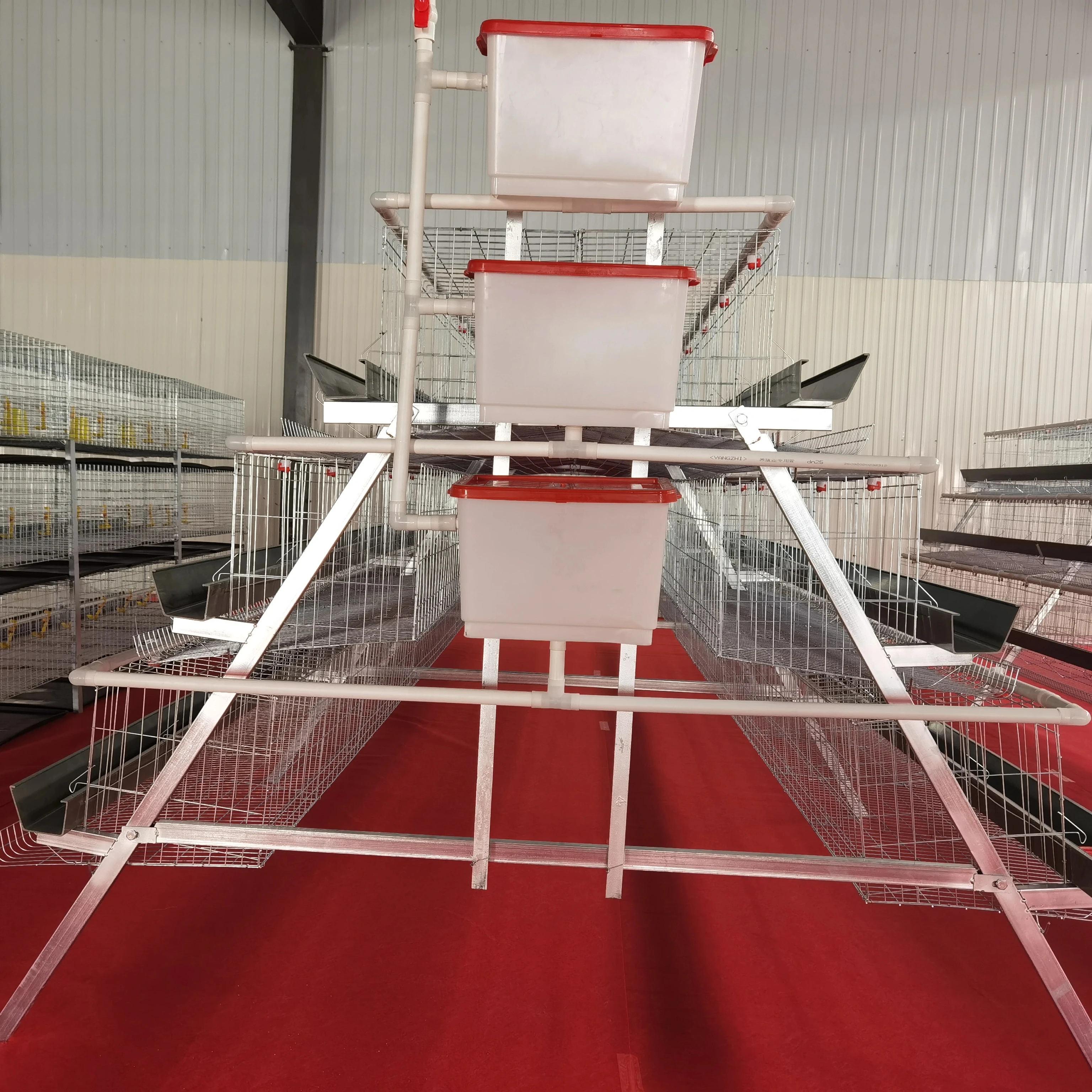 

3-слойная автоматическая клетка для куриного слоя, стальная клетка для батареи для птицы, включая ремни для бытовых и фермерских помещений