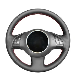 Black Faux Leather Car Steering Wheel Cover For Fiat 500 2007-2015 500e 2014-2018 500C 2014-2017