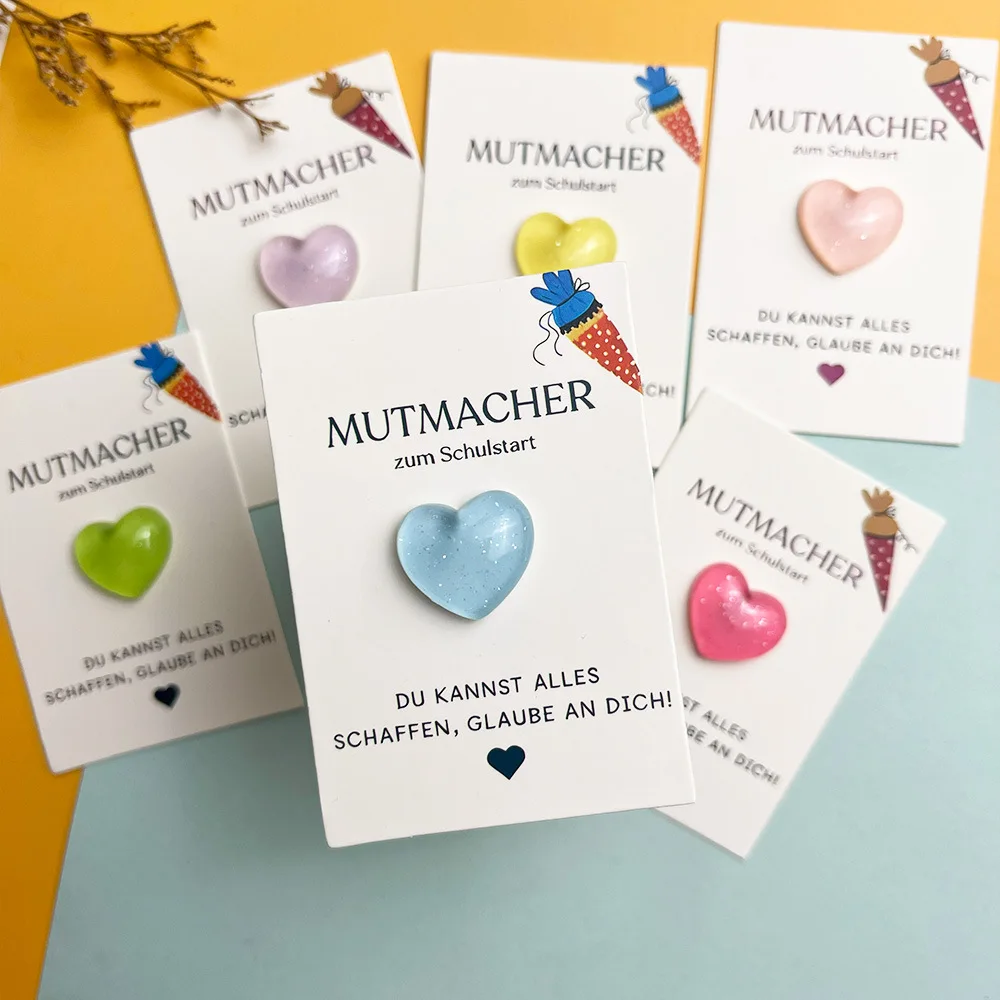 Adorable Cadeau de Poche en Forme de Petit Cœur, Décoré avec une Carte d'Encouragement, Idéal pour Anniversaire, Mariage, Fête, Saint-Valentin, pour les Personnes Chères