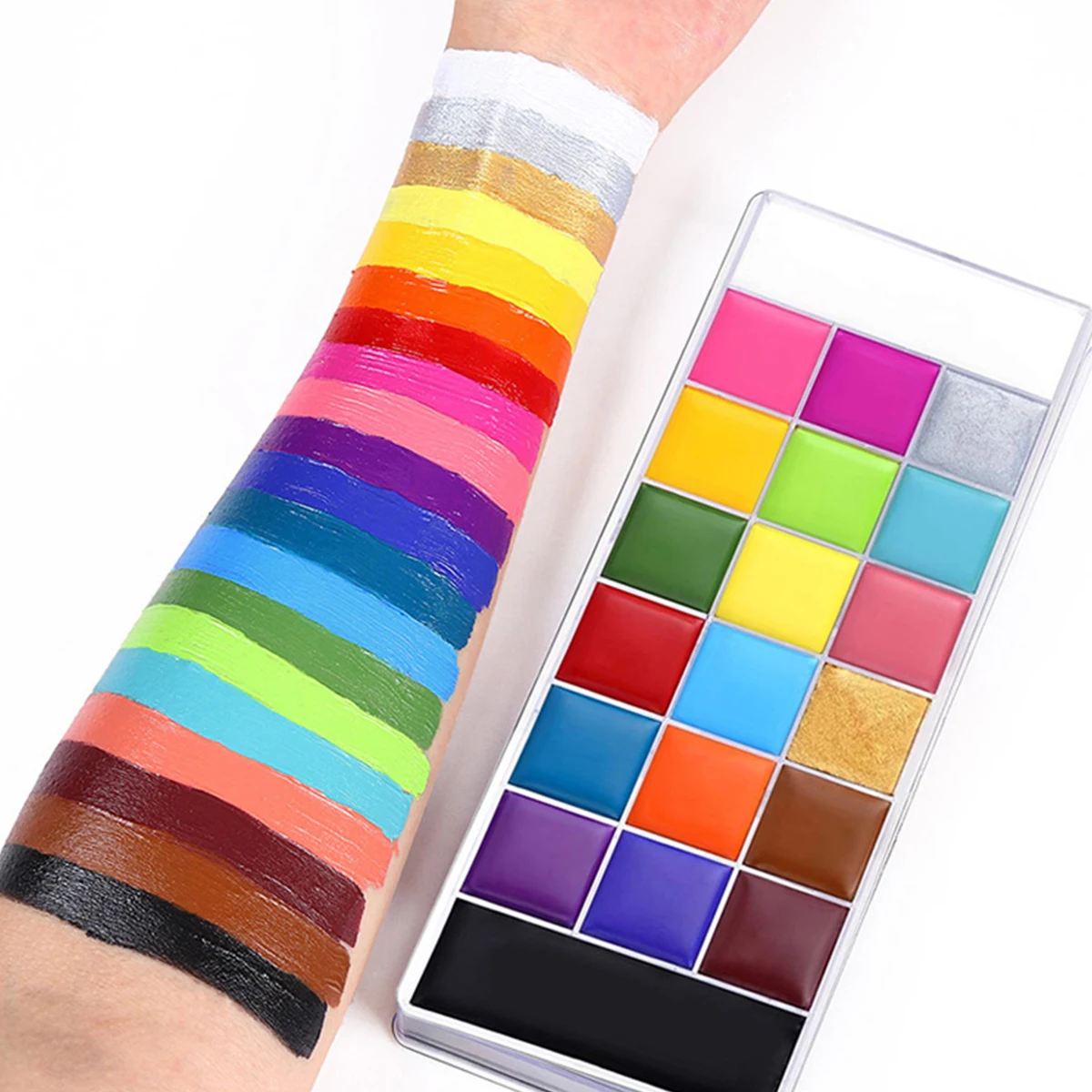 20 kleuren gezicht lichaam olieverfschilderij verf pigment niet giftig veilig kinderen flash tattoo schilderij met borstel kunst Halloween cosplay feest