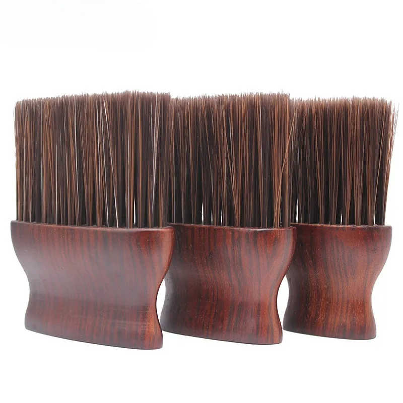 For Hair Salon Solid Wood Brush Hairdressing Sharpening Fiber Soft Brush Hair Cleaning Hairdressing Brush