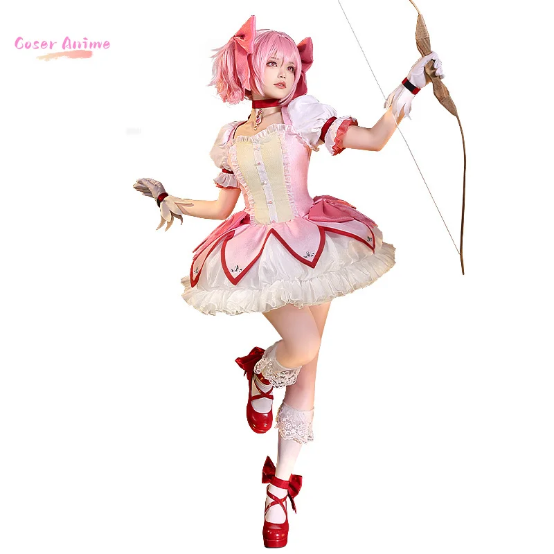【Coser】Game Puella Magi Madoka Magica Kaname Madoka Cosplay Costume Uniform Halloween Party for Women Men Carnival Props