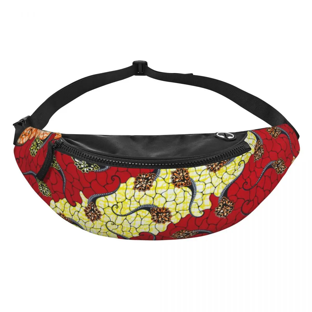 Custom Ethnic Tribal Geometric Ankara African Print Fanny Pack Women Men Crossbody Waist Bag for  Cycling Phone Money Pouch