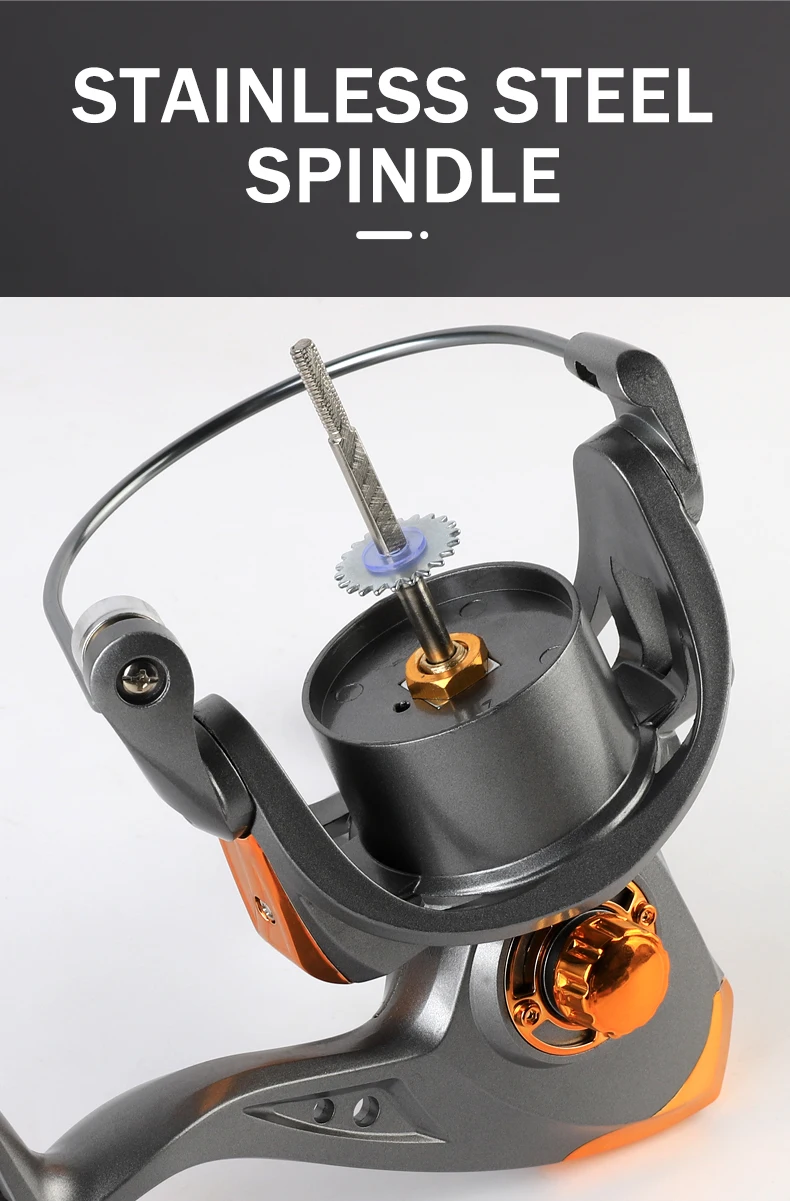DC 1000~7000 Serie, Übersetzungsverhältnis 5,2:1, maximale Bremskraft 26 LB, CNC-Metallspule, Spinnrolle, für Süß- und Salzwasserfischen – Detail 11