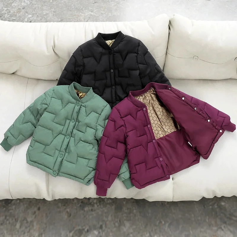 2026 Children's Down Jacket Inner Liner Boys Girls Down Jacket Autumn Winter Thickened Warm Baby Baseball Uniform Student Coat