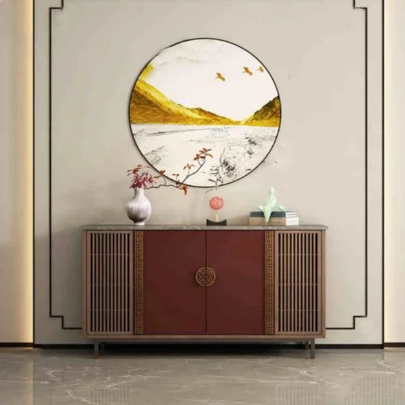 

Новый светильник из цельного дерева в китайском стиле, роскошный обеденный боковой шкаф, простой входной шкаф для хранения вещей