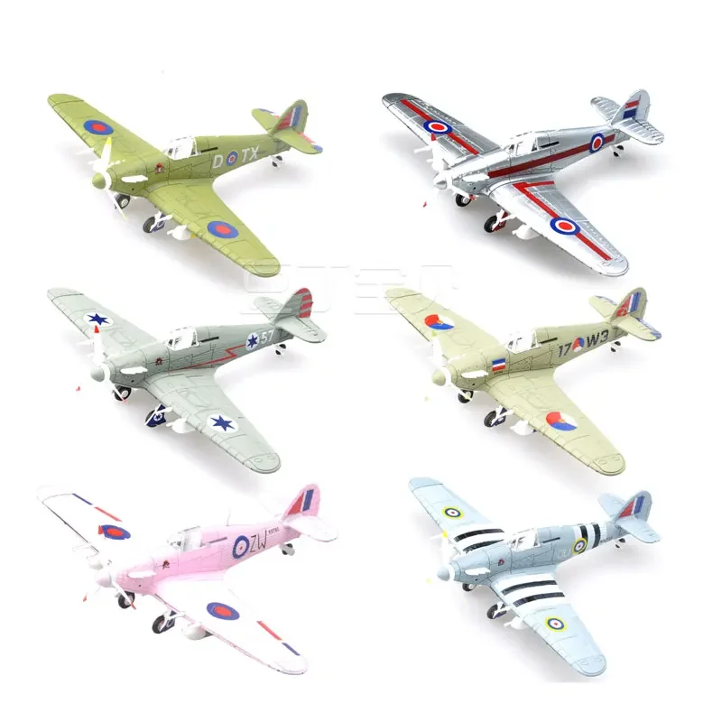 6pcs/set World War II the British Spitfire Volley Fighter 4D Assembly 1/48 Military Aircraft Model Simulation Toy