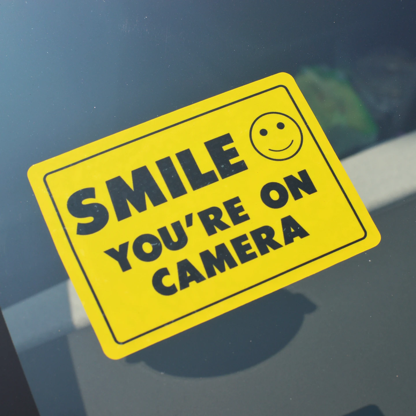 Smile, Someone's Taking Pictures! Tips: Anti-Road Rage Windshield, Static Electricity Labels, Non-Adhesive Car stickers.