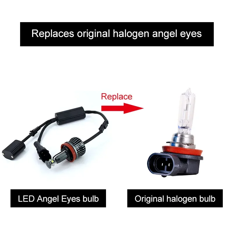 2PCS LED Angel Eye Ring Marker Light Bulbs For BMW 3-series E90 E91 E92 E93 328i 328xi 335d 335i Z-series E89 Z4 2009-2011 view 6