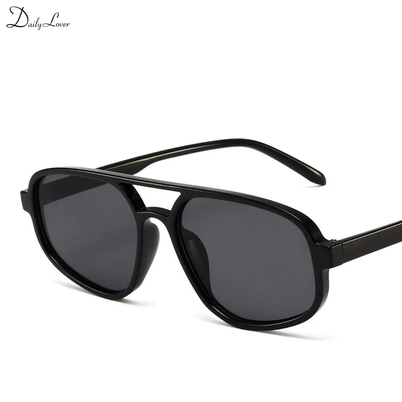 New Retro Double Bridge Sunglasses Men's Fashion Simple Light Square Women Sun Glasses Ins Trending Shades UV400 Wholesa Eyegals