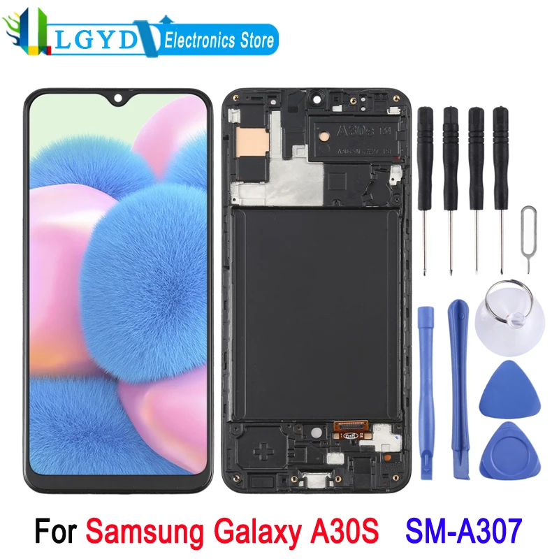 

OLED LCD Screen with Frame For Samsung Galaxy A30S SM-A307 LCD Display and Digitizer Full Assembly Replacement Spare Part