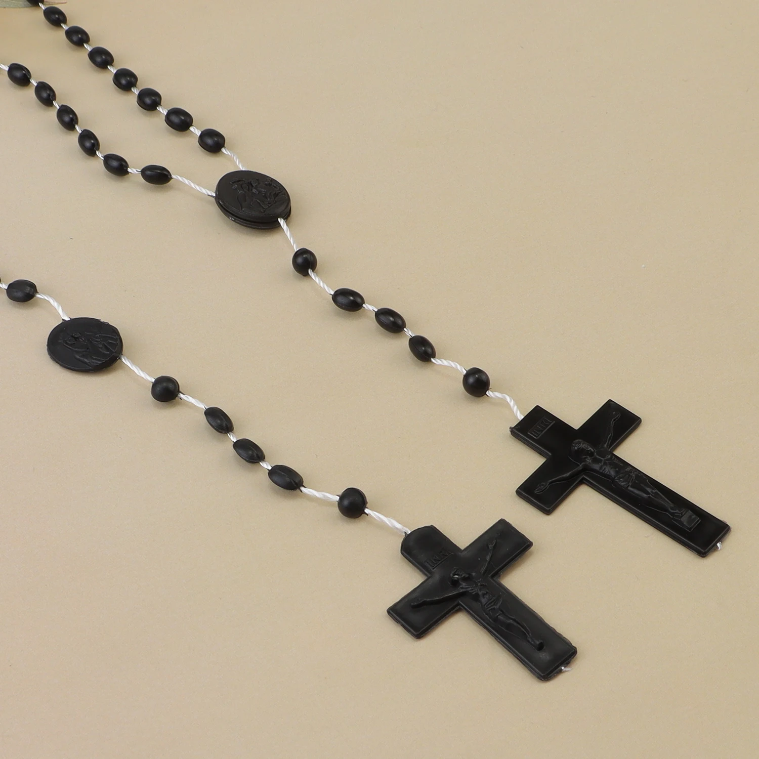 Chapelet Homme 2 Pendentifs Chapelet Croix Pour Rétroviseur Voiture – Perles Rouges, Décoration Auto Catholique Chapelet Catholique Voiture