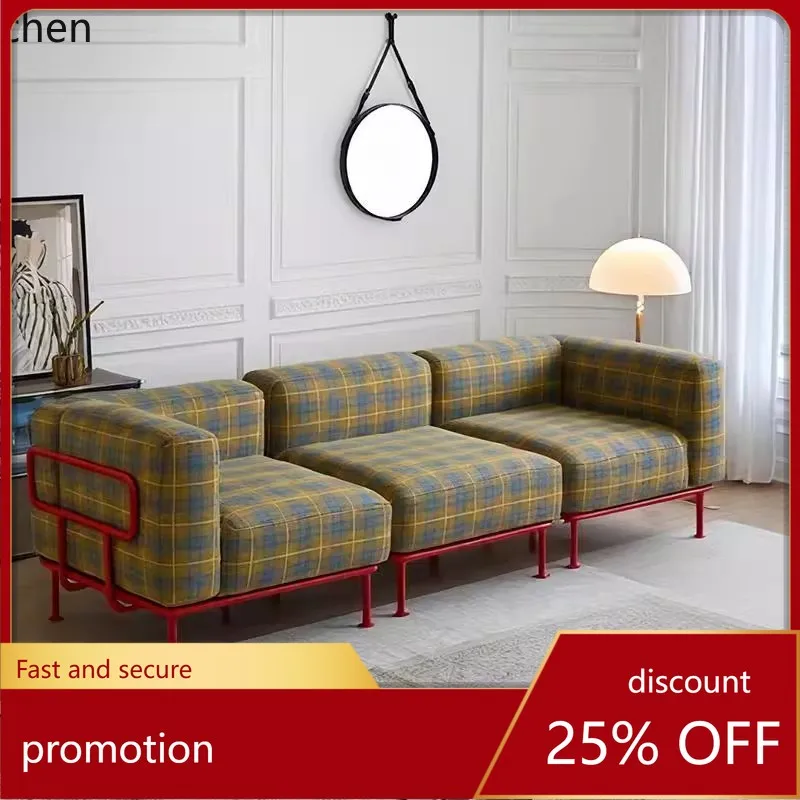 ZML Sofa Living Room Home Small Apartment Straight Row Modular Sofa