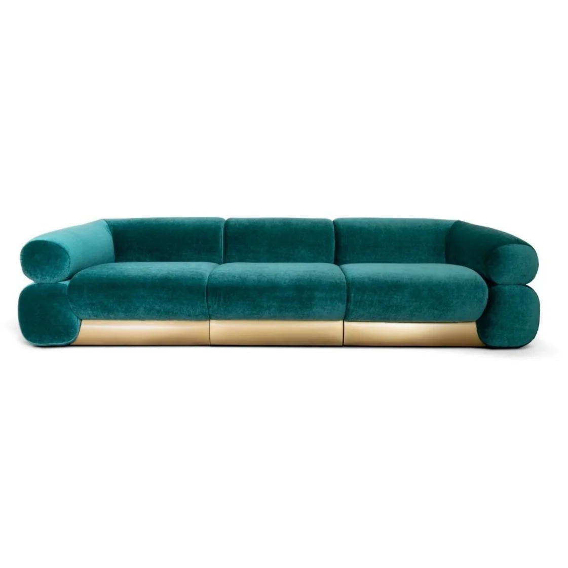 

Light Luxury Modern Fitzgerald Sofa Custom Sectional Sofa Set Metal Base Velvet Leather I L Shape Sofa Villa Apartment Living