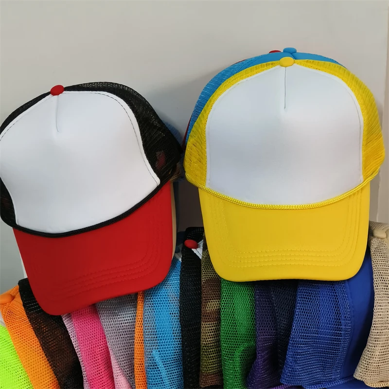 Custom Print Logo Mesh Caps with Rope Men Women Heat Transfer Logo Advertising Foam Trucker Cap Summer Sun Protection Dad Hat