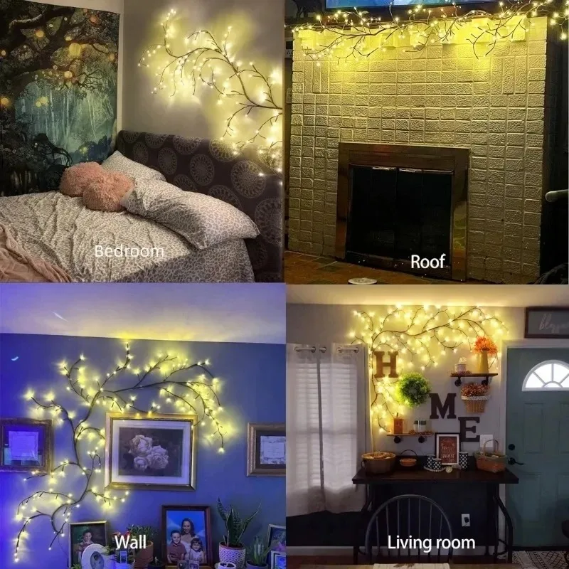 96LED Tree Branch Lamp For Desktop Wall Decoration 8 Modes USB Powered DIY Festive Tree Vine Light Home Decoration Lights