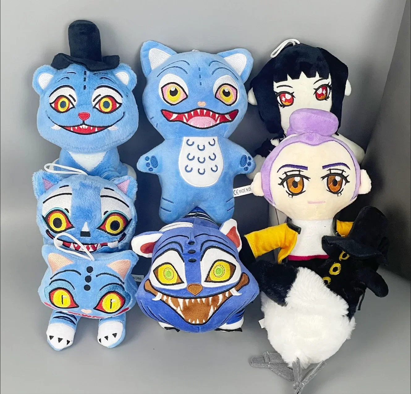 // Anime Kpop Demons Hunters Peluche Simpatico Tigre Viola Cappello Nero Gazza Con 3 Occhi Mostro Caccia Ragazza Gruppo Bambola Per Ventole Regali