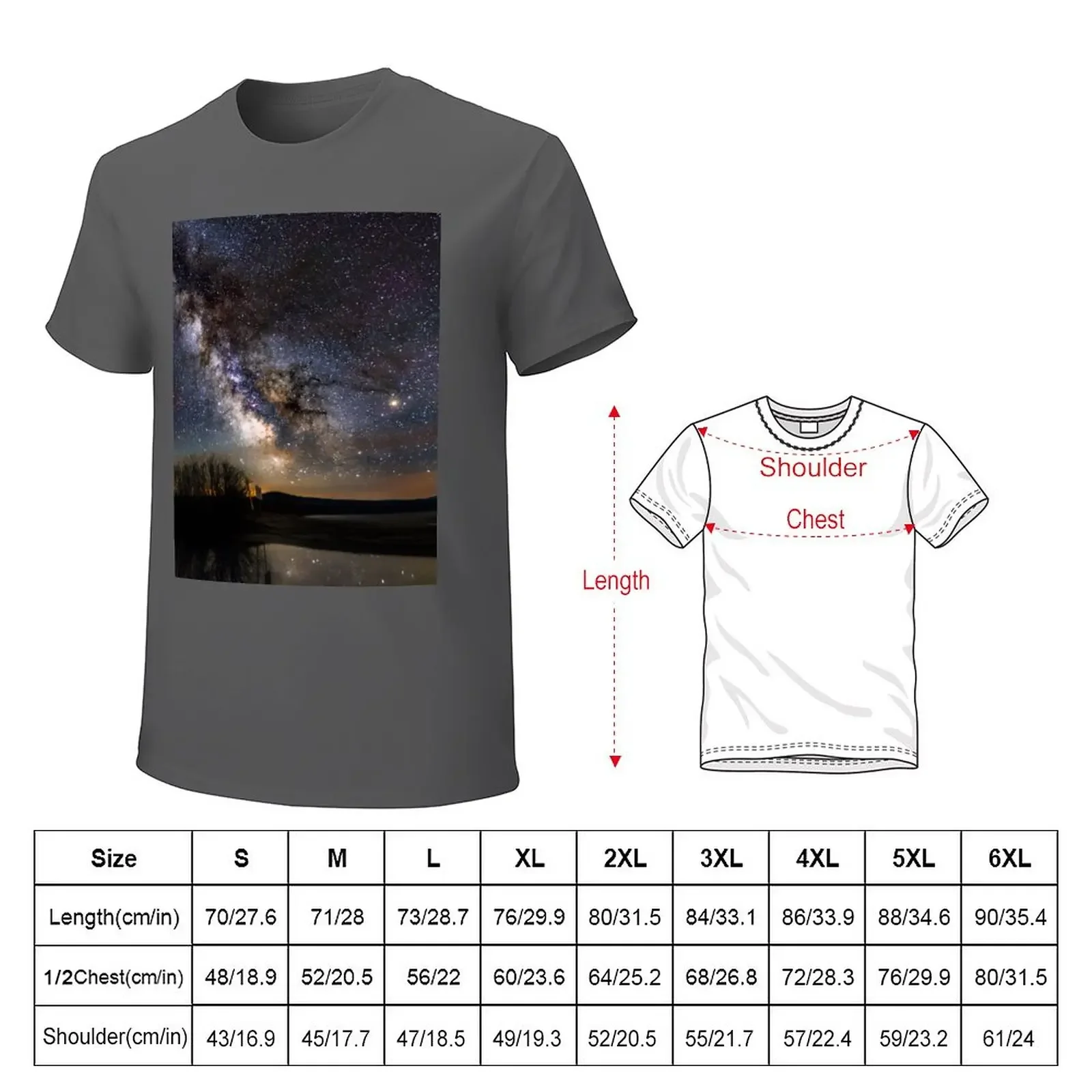 Milky Way T-Shirt cute tops kawaii clothes mens clothing tops Unisex Summer Short Sleeve