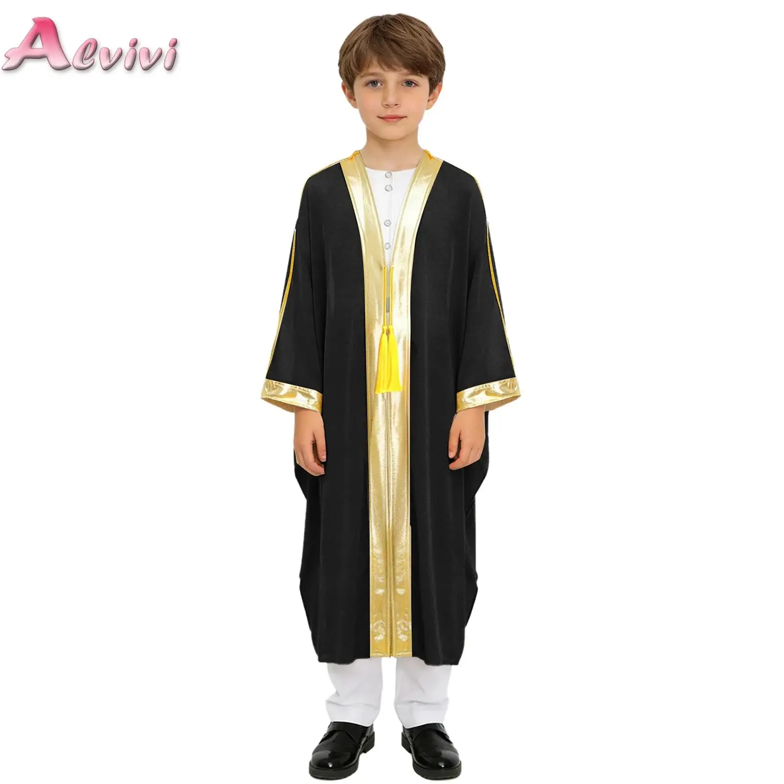 

Modest East Kids Boys Robe Muslim Dress Robe Loose Abaya Islamic Dubai Saudi Children Prayer Ramadan Jubba Thobe Arab Clothing