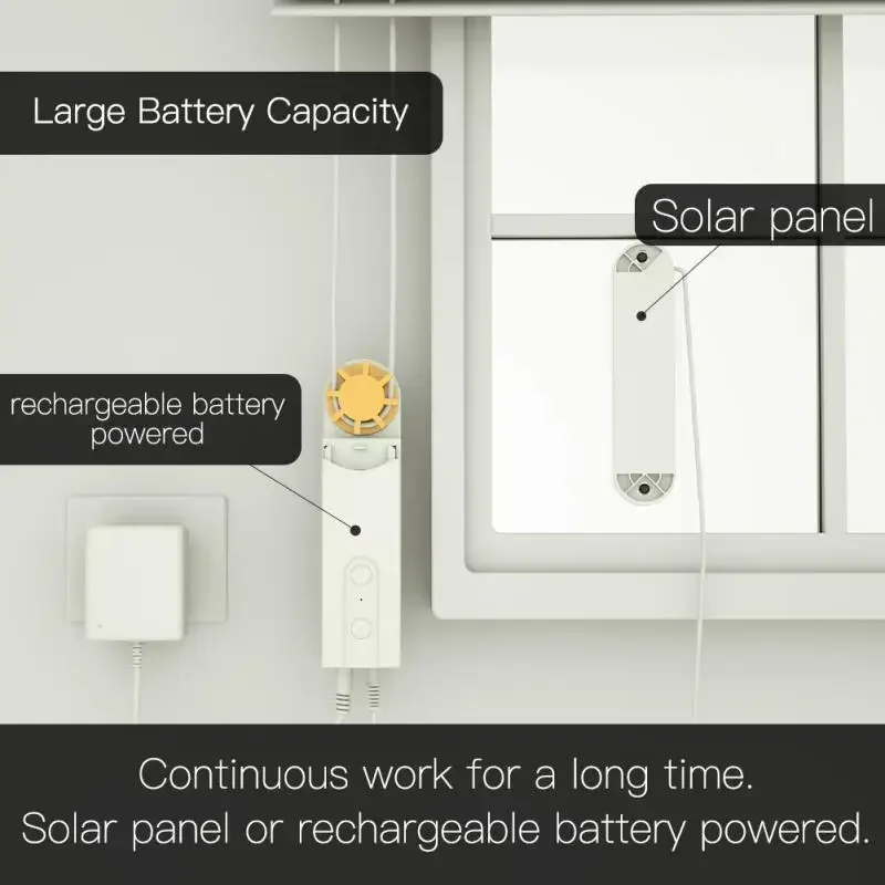 DIY Smart Motorized Chain Roller Blinds Shade Shutter Drive Motor Powered By Solar Panel and Charger for Bluetooth APP Control