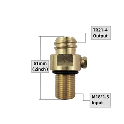 Sodastream Pin Valve M18*1.5 Input To TR21-4 Output For CO2 Carbonator Cylinder Tank