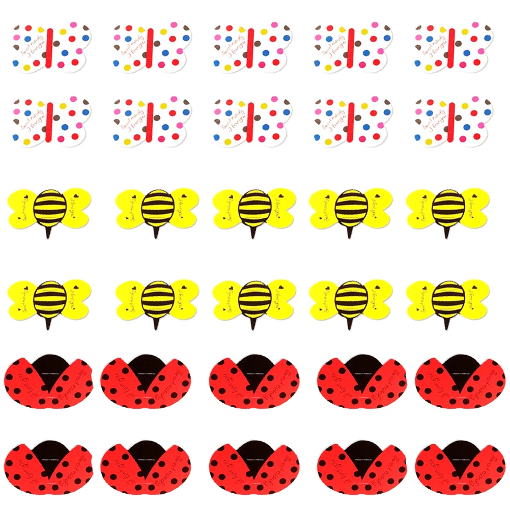 

150pcs DIY Decorative Cards Lollipop Paper Card Candy Decorations Handmade Child Party Food Grade Safe Cartoon Pattern