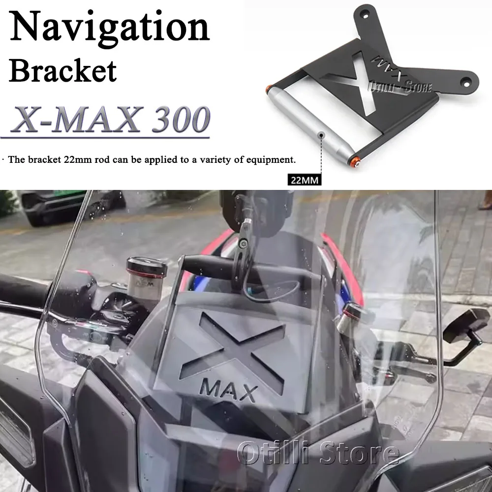 

Motocycle Front Phone Holder 22MM Mobile Navigation GPS Bracket Stand Plate Support For Yamaha X-MAX 300 XMAX 300 XMAX300 2023