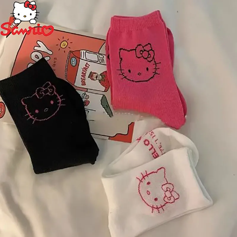 

Милые женские носки, милые носки средней длины с рисунком из мультфильма, хлопковые милые и удобные носки в Корейском стиле для девочек и детей