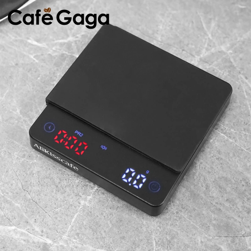 Alikisscafe Digital Kitchen Coffee Scale With Timer LED Screen High Precision Cyclic Rechargeable Electronic Scale Barista Tools