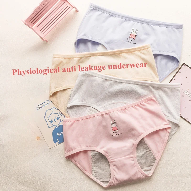 

Cute Cartoon Menstrual Girls Period Underwear Leak Proof Panties Menstrual Panties for Teenager Leakproof Physiological Panties