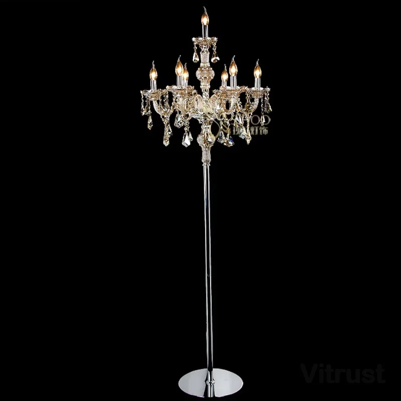 

Modern K9 Glass Crystals Floor Lamp Crystal Apply To Office Cafe Bedroom A Living Room Foot Lamp Salon Indoor Lighting Fixtures