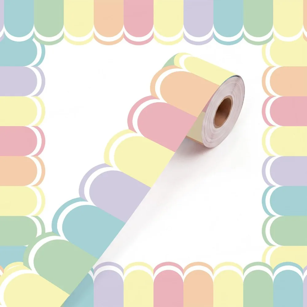 Macaron Colored Poster Border Stickers DIY Handmade Chalkboard Border Waterproof Black Board Decorative Stickers